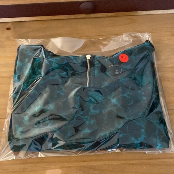 Ann Taylor Blue and Black Peplum Blouse - Picture 14 of 14